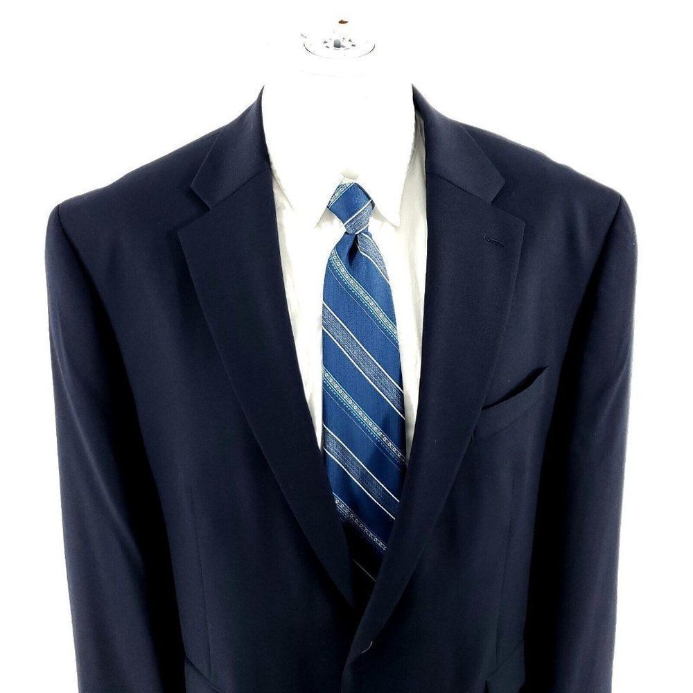 Lauren Ralph Lauren Wool 2 Button‎ Blazer 44R Or Slim 46R Blue